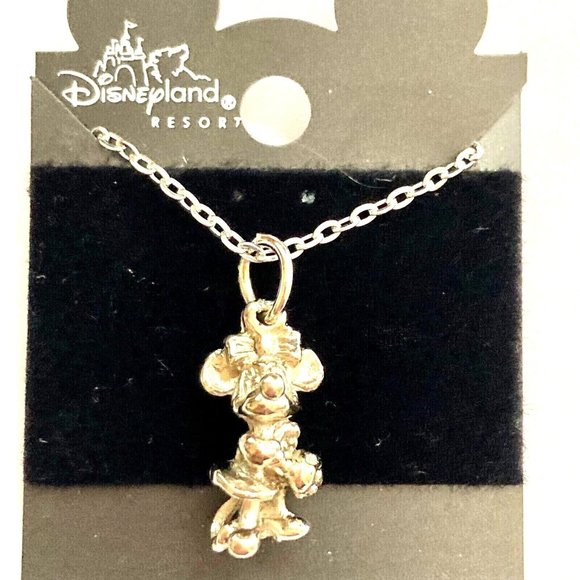 Vintage Disney Minnie Mouse Charm Pendant Necklace 18" Chain Disneyana - Picture 7 of 11